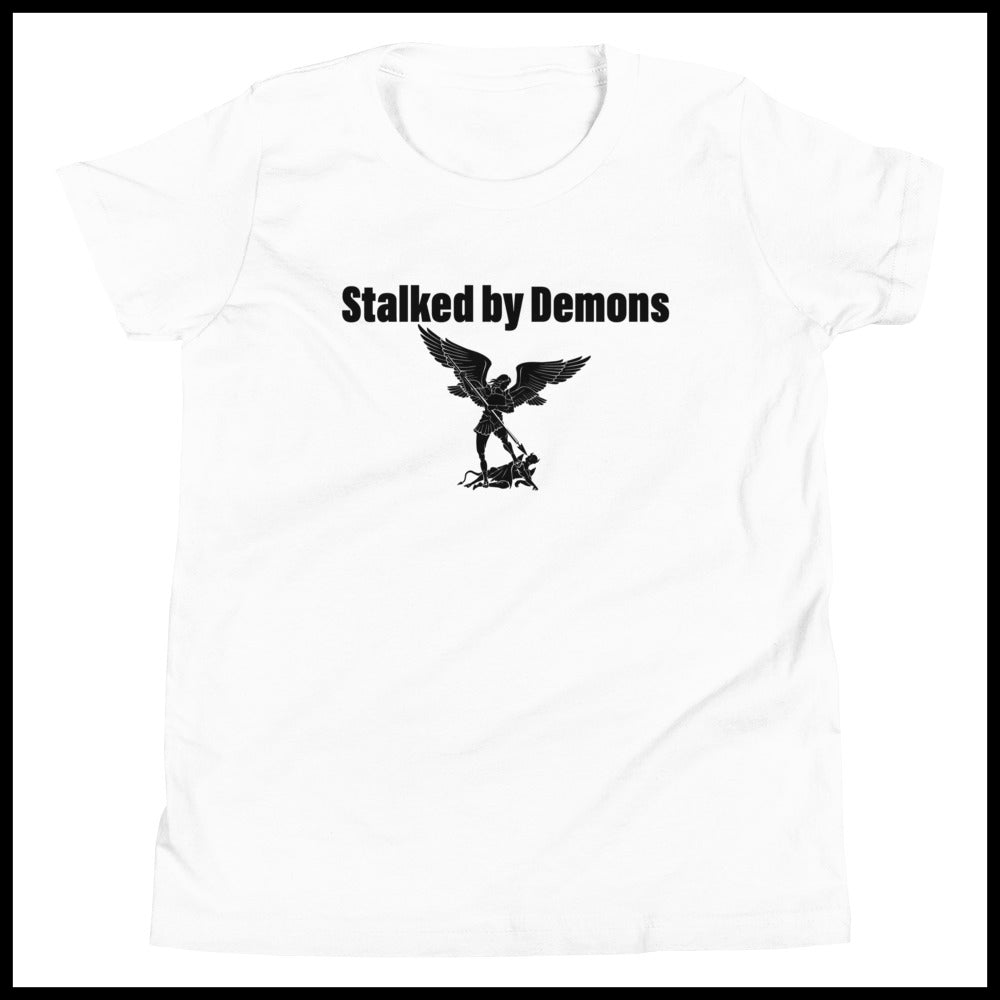 STALKED BY DEMONS KIDS FRONT AND BACK T-SHIRT