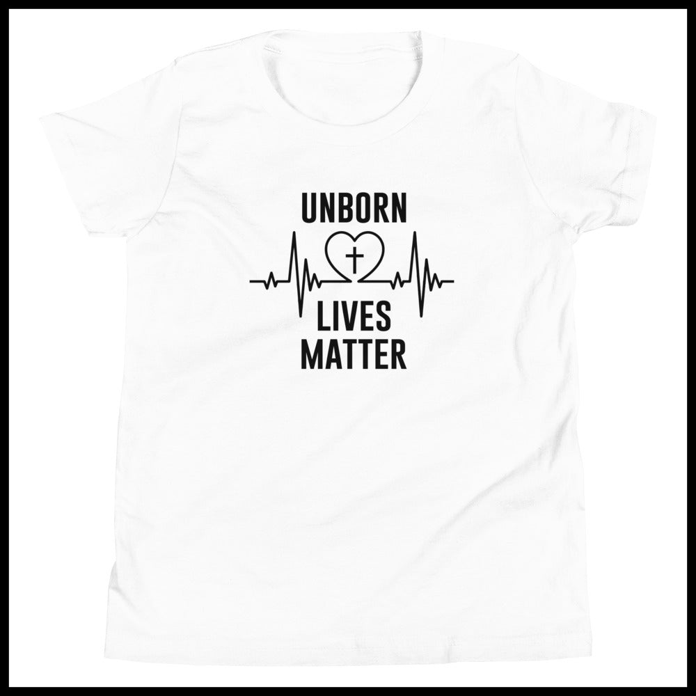 UNBORN LIVES MATTER KIDS FRONT AND BACK T-SHIRT