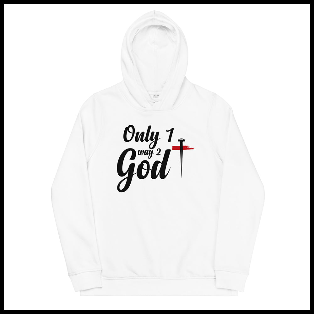 ONLY 1 WAY 2 GOD WOMENS FRONT AND BACK HOODIE