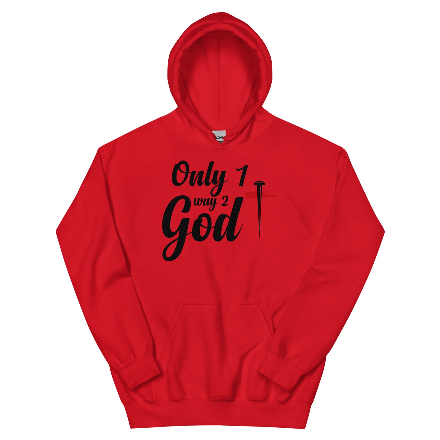 ONLY 1 WAY 2 GOD MENS FRONT AND BACK HOODIE