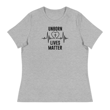 UNBORN LIVES MATTER WOMENS FRONT AND BACK T-SHIRT