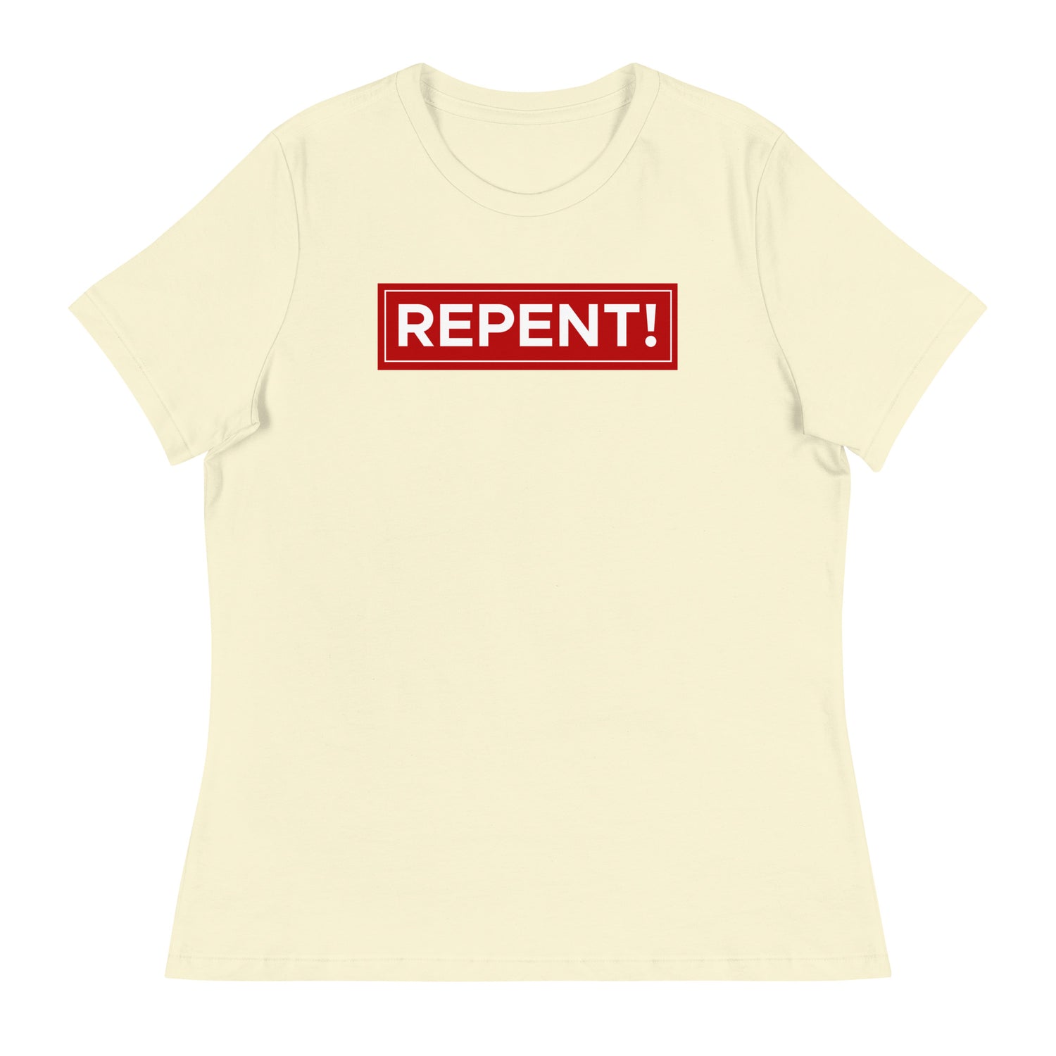 REPENT RED WOMENS FRONT AND BACK T-SHIRT